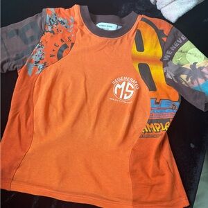 Marine Serre Orange and Brown Graphic Short-Sleeve Tee